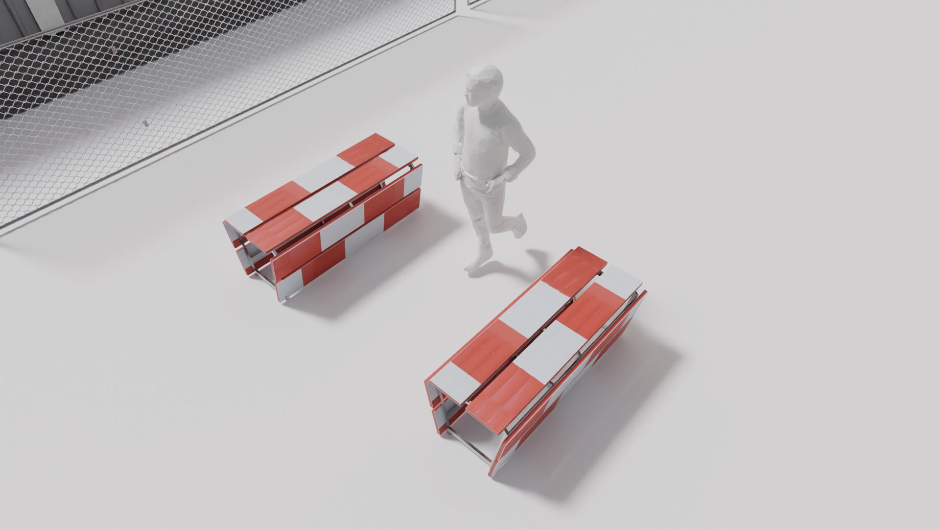 Render of two benches from the collection