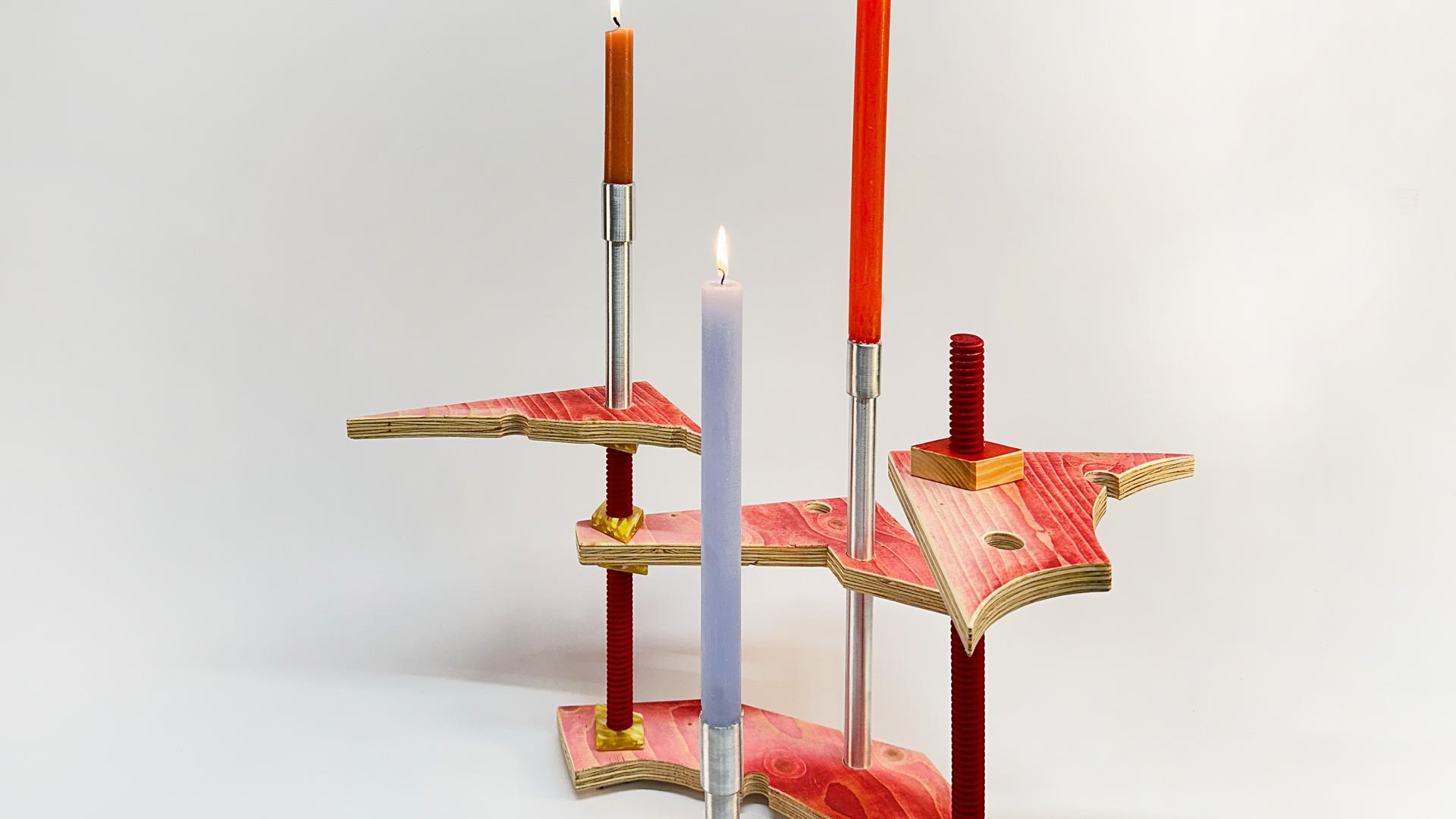 CANDLEHOLDER Red Flamingo