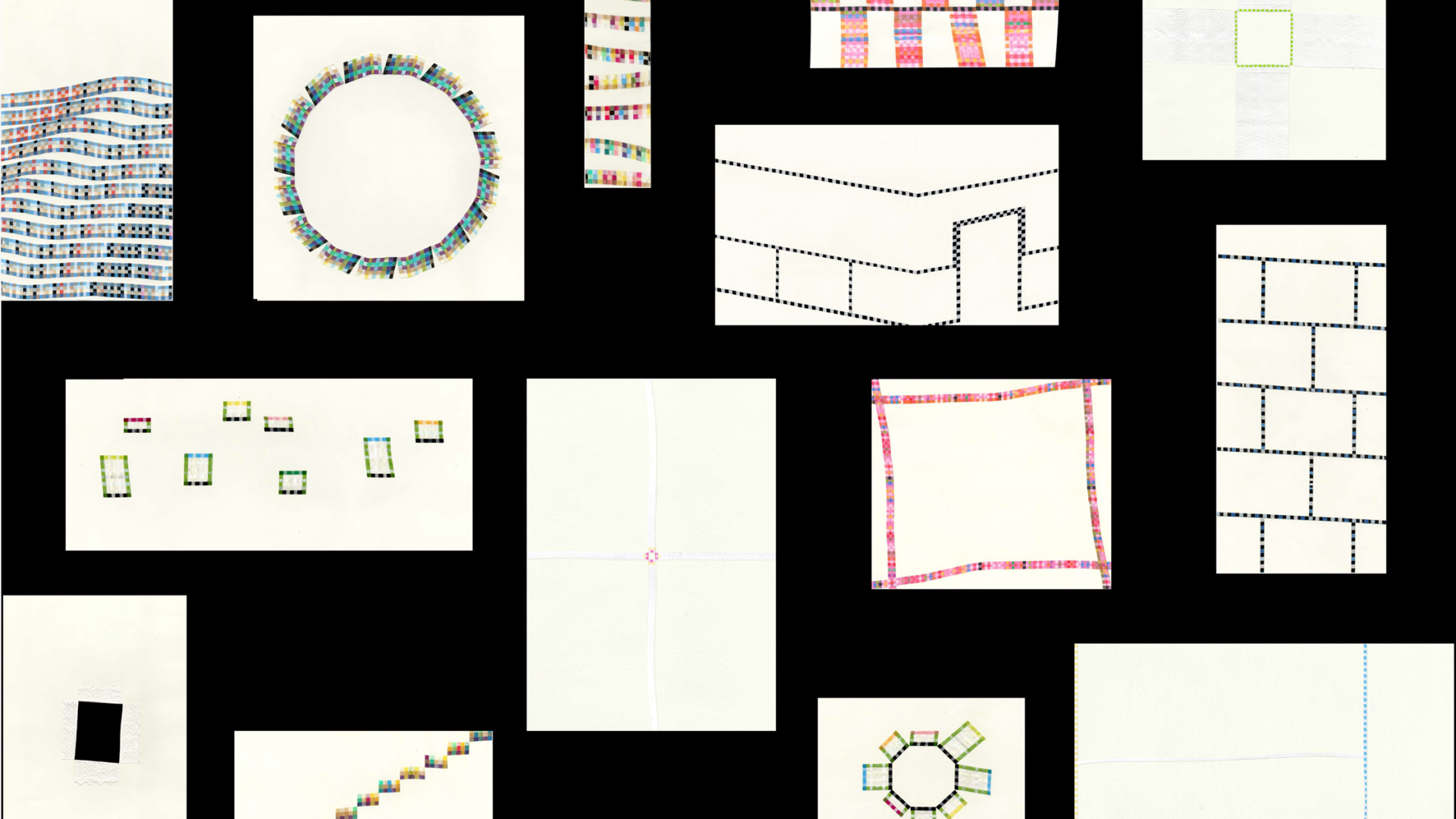 Visual compositions developed from quffa bag