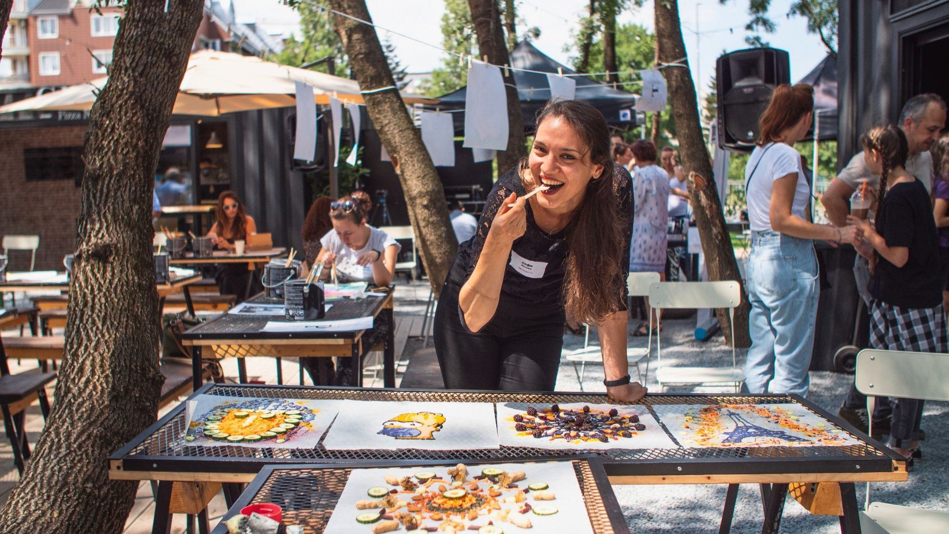 Creating edible art live on stage at TEDxVitosha