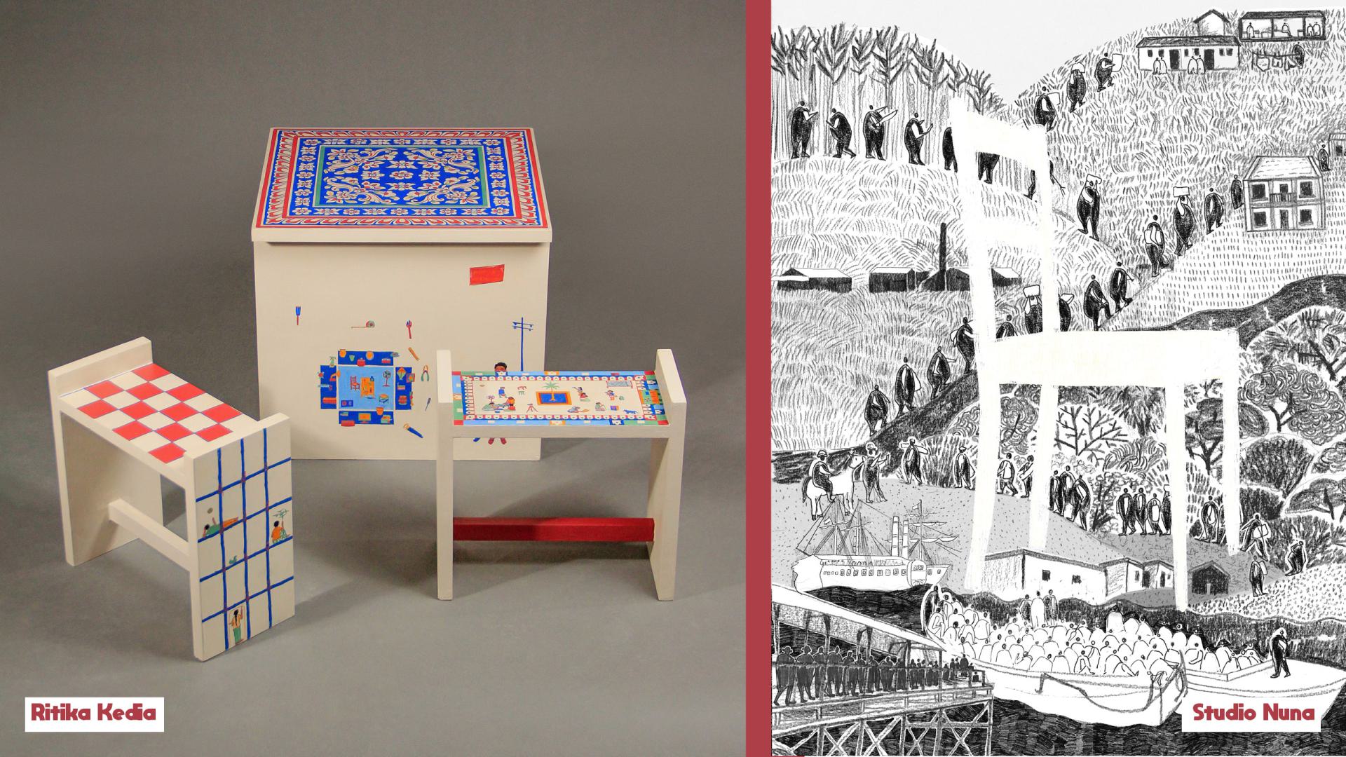 Shekhawati painted furniture; Sitting with It