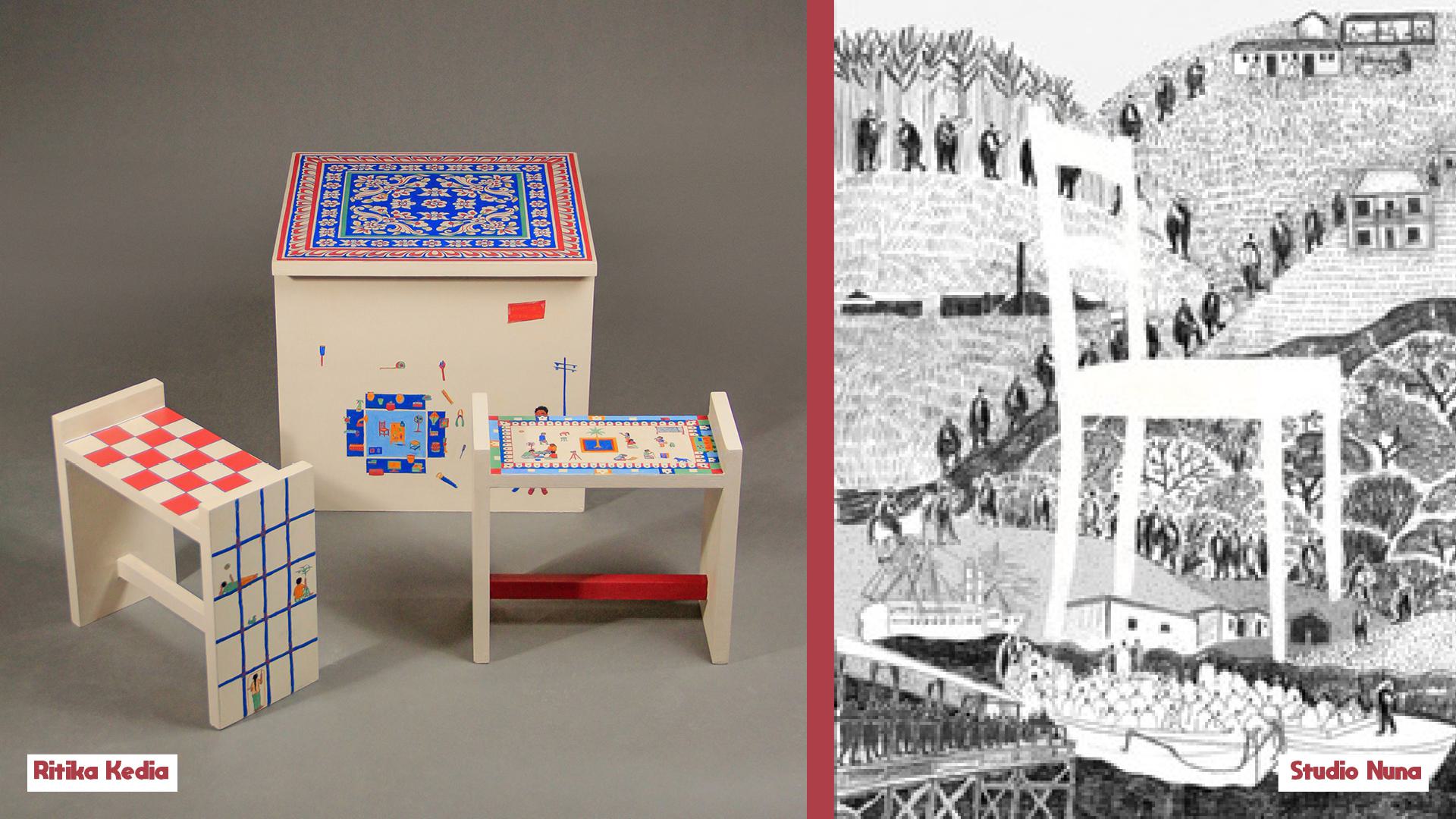 Shekhawati painted furniture; Sitting with It