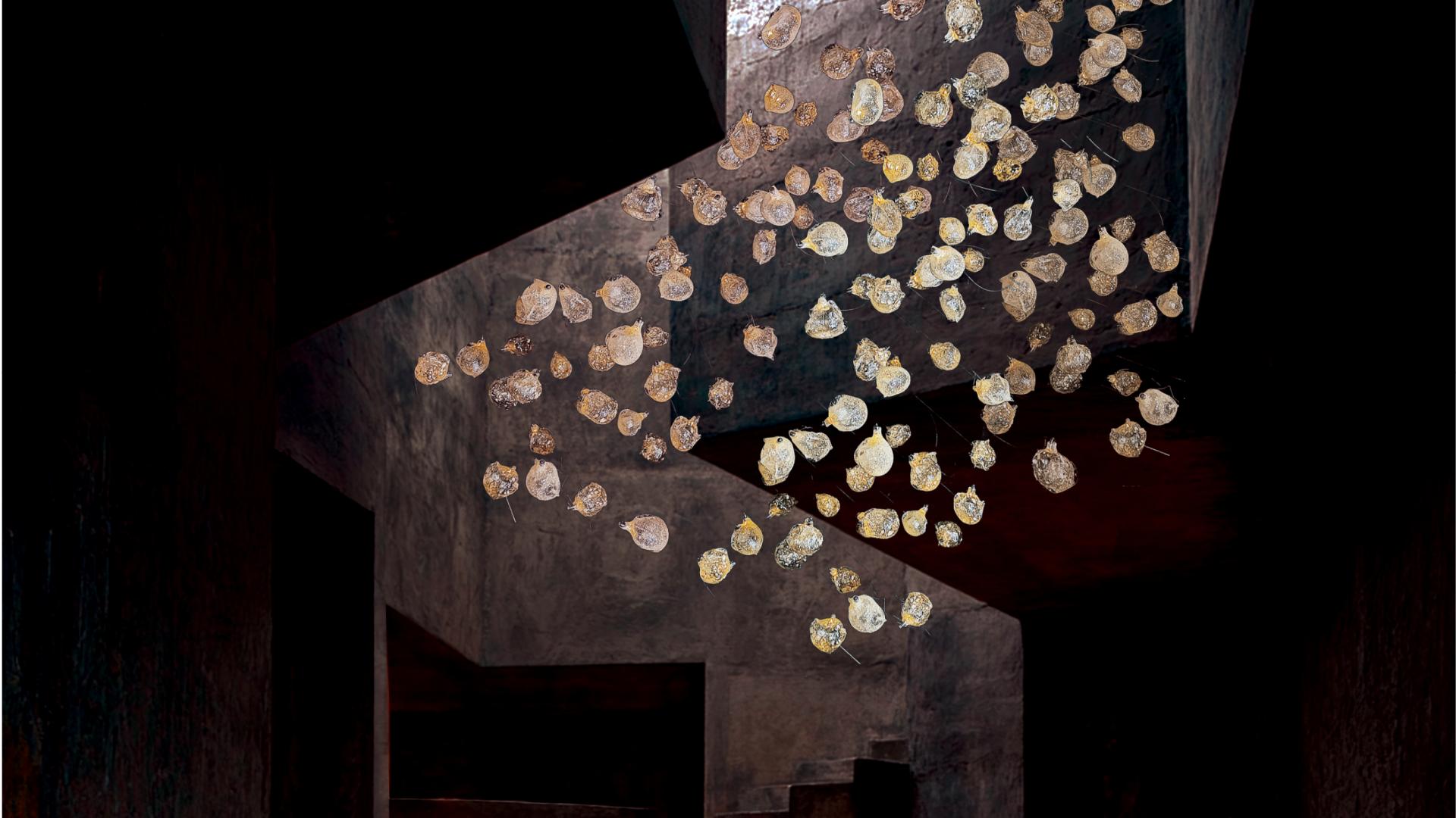 Light Installation - Pearl Rain - Organic Teardrop