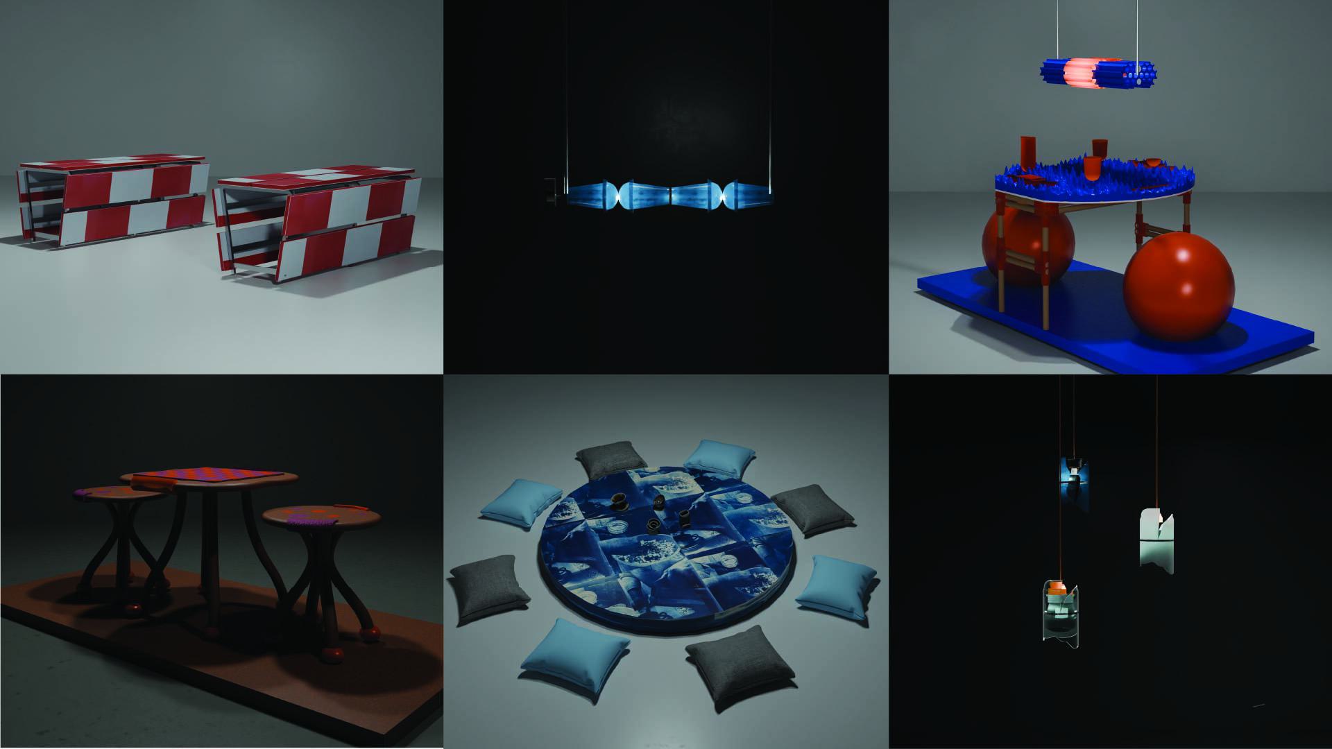 A grid gallery of the six presented works
