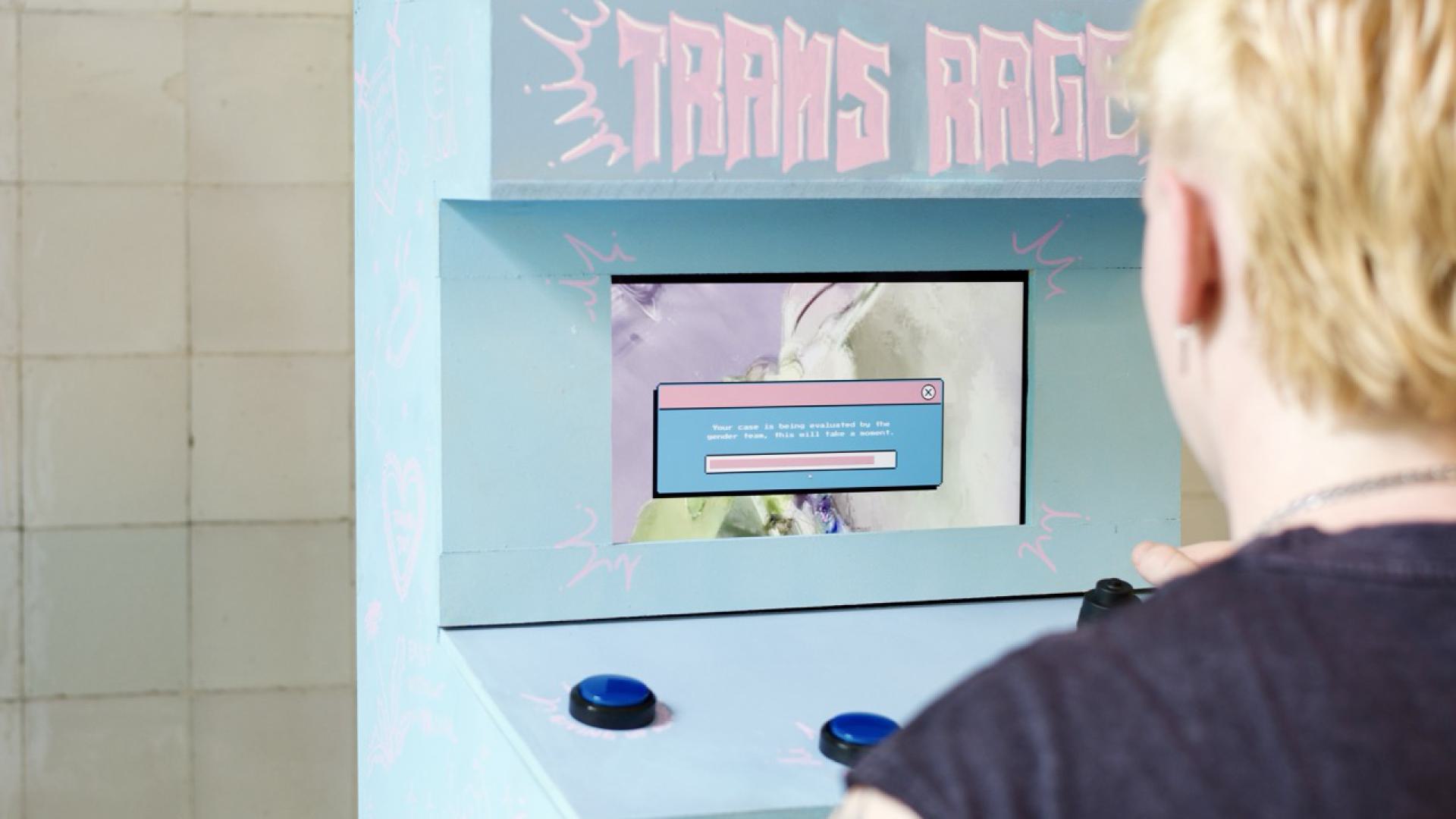Visitor playing the game