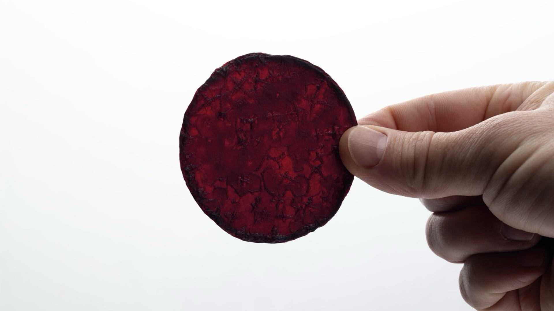 Grape-fermented bio-leather with crystals
