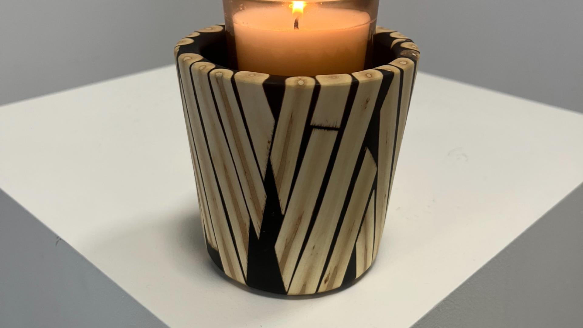 Raw Willow candle holder