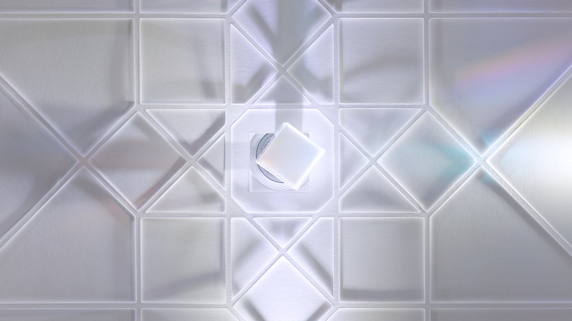 Lightwall — kinetic prism and paper detail