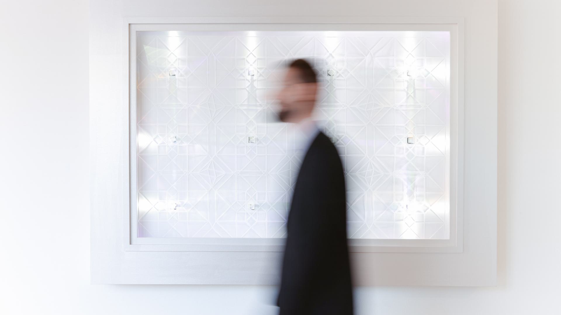 Lightwall responding to a visitor’s presence