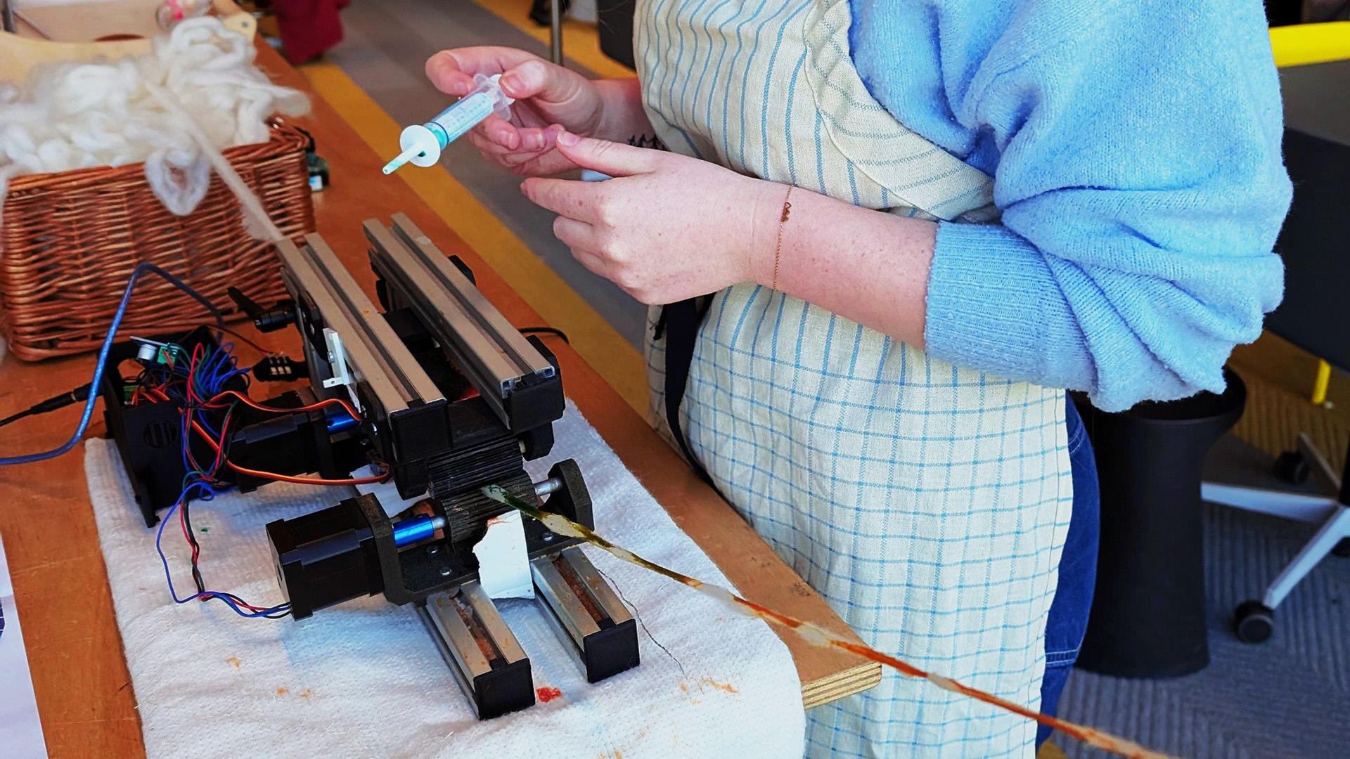 A designer making with the printer