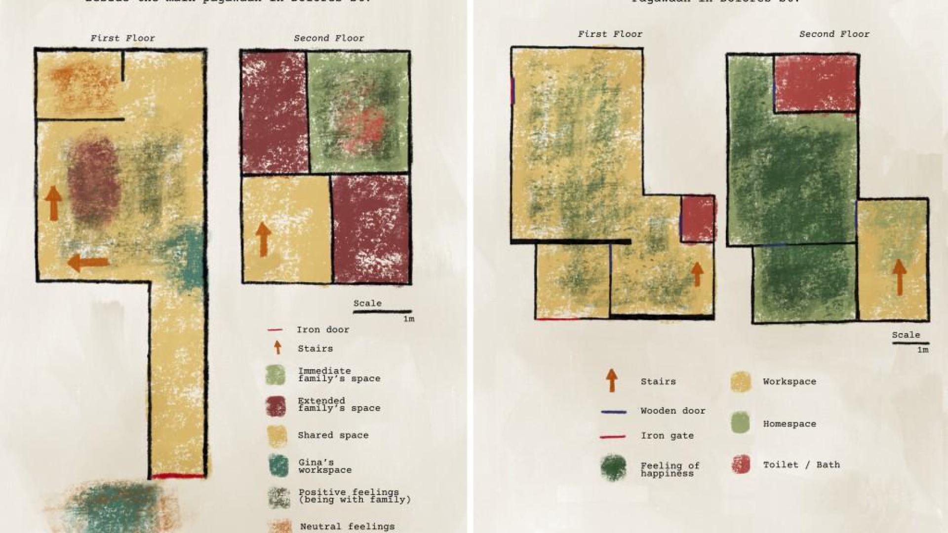 Co-created sensorial maps of home and work spaces