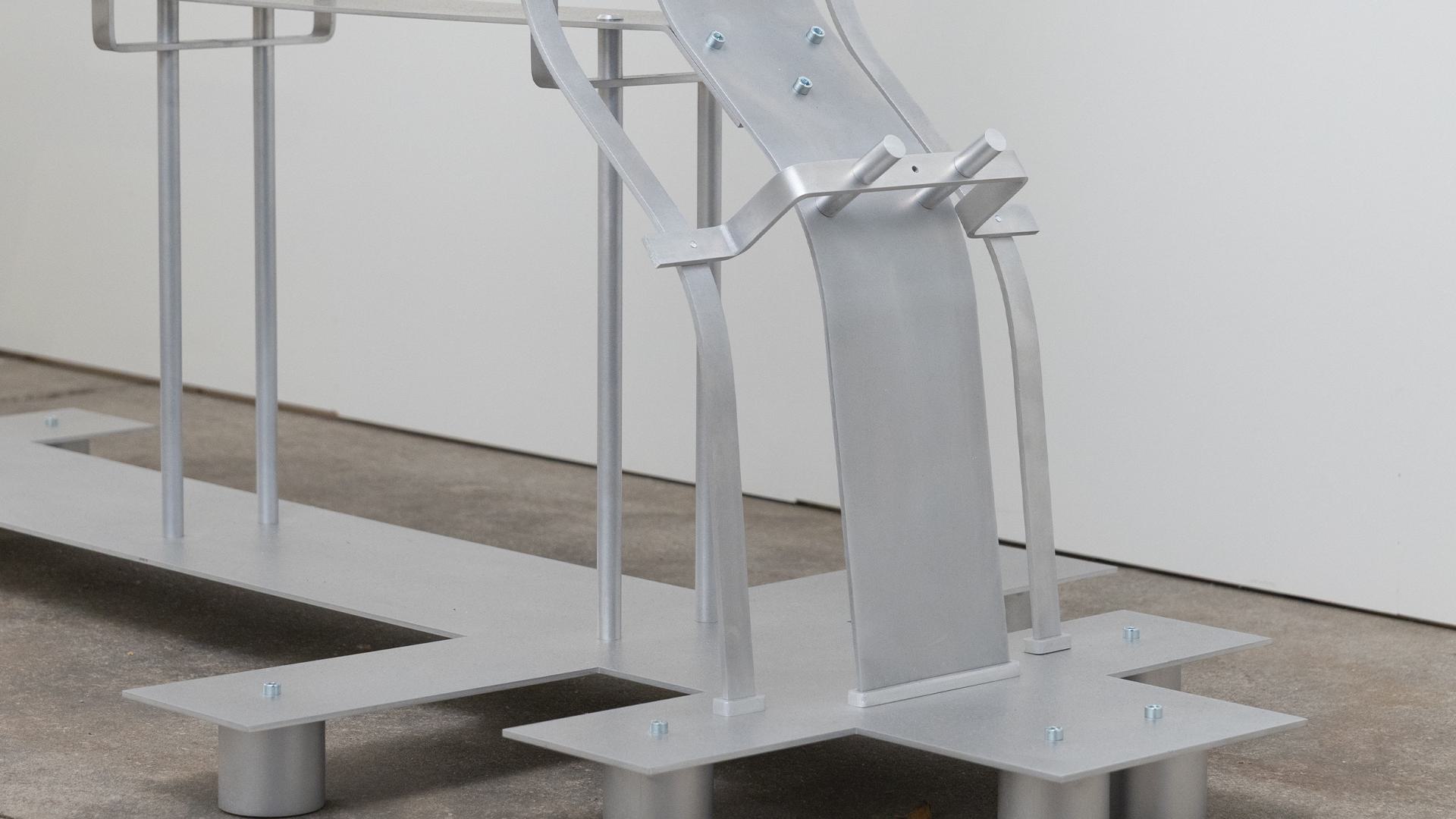 Close-up of the aluminium structures