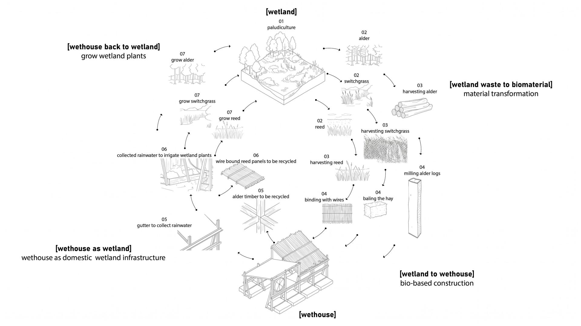 Wetland-to-WETHOUSE circular diagram
