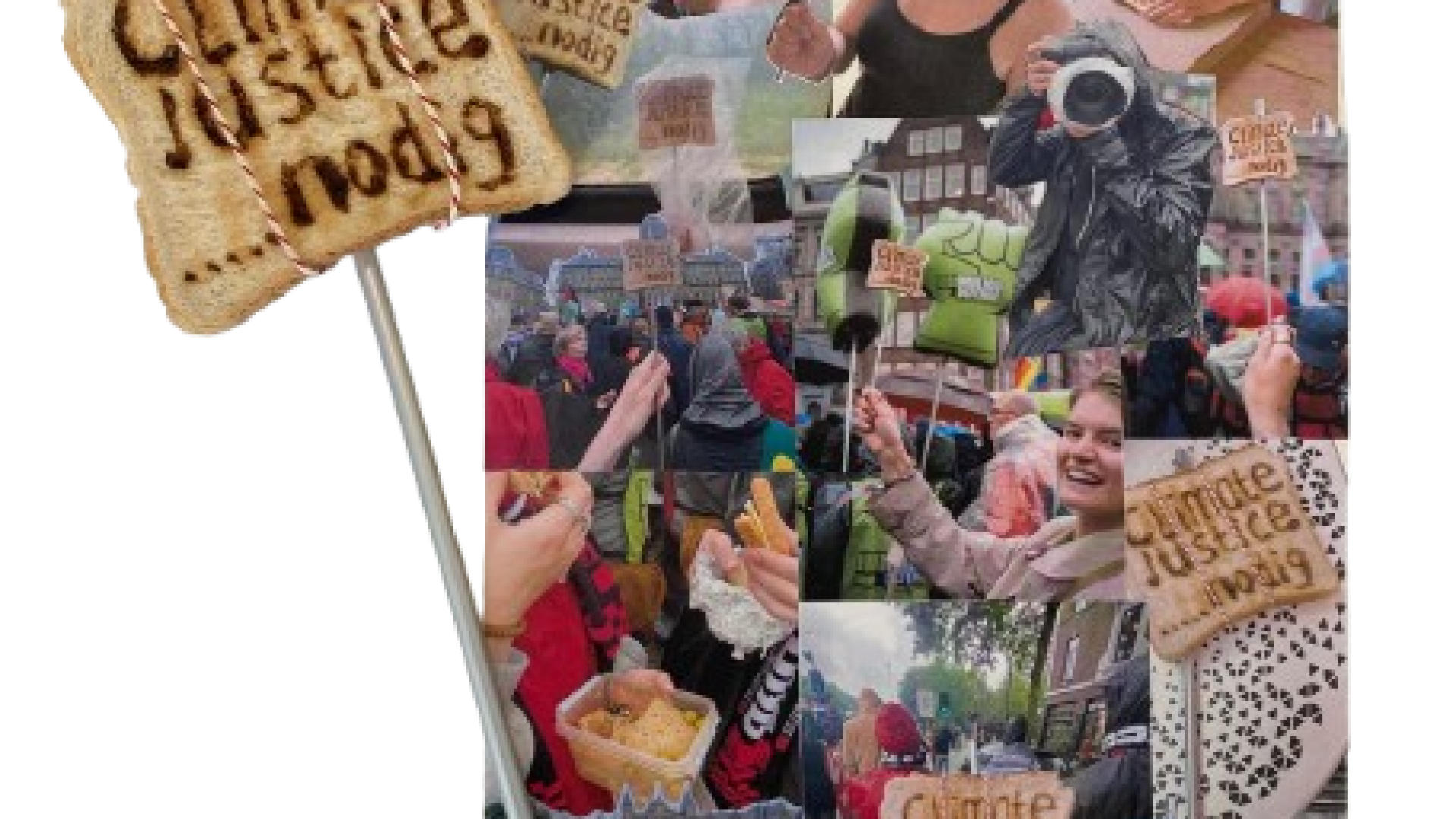 A collage of my protest experience with the toast