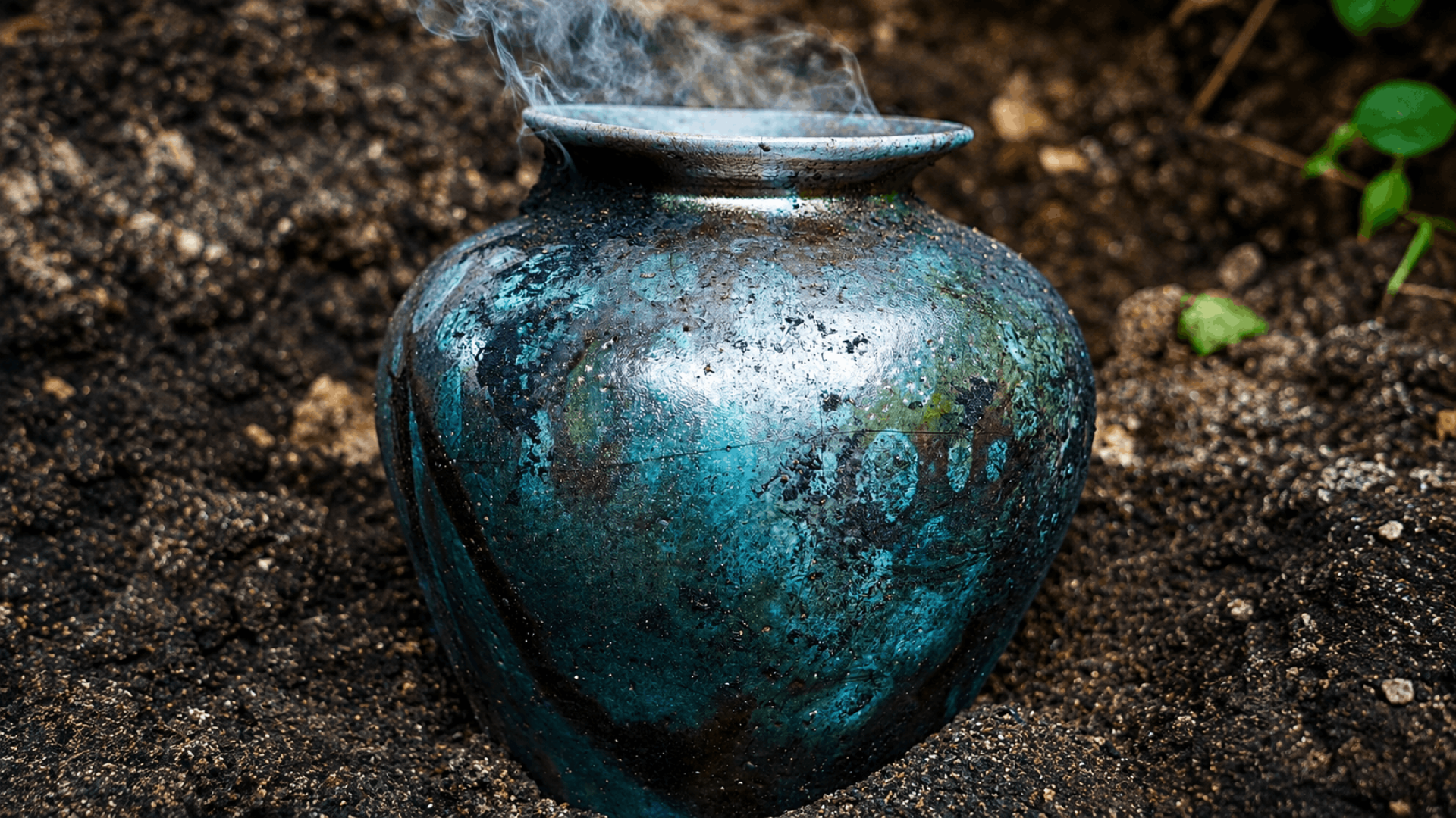 Handcrafted ceramic vessel with unique Raku glaze