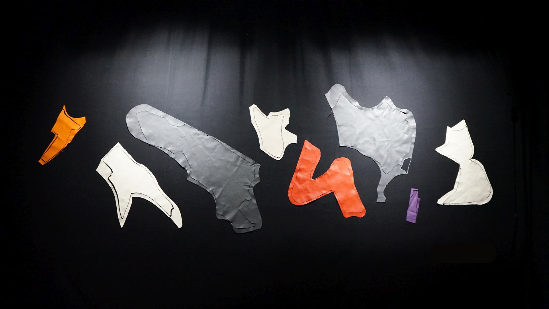 Cut pieces resulting from the digital process.