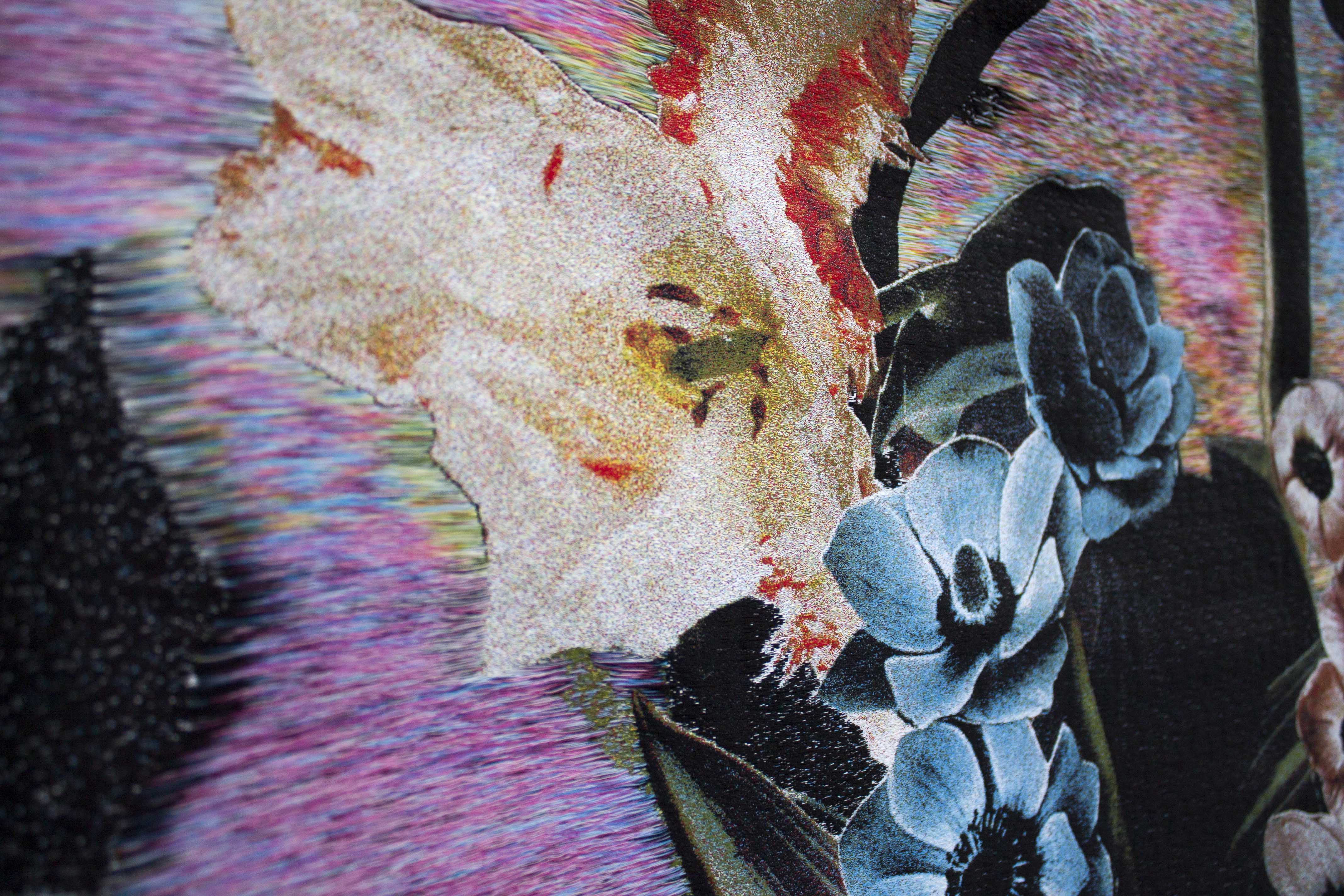 detail of the woven translation of artwork by Schelten & Abbenes