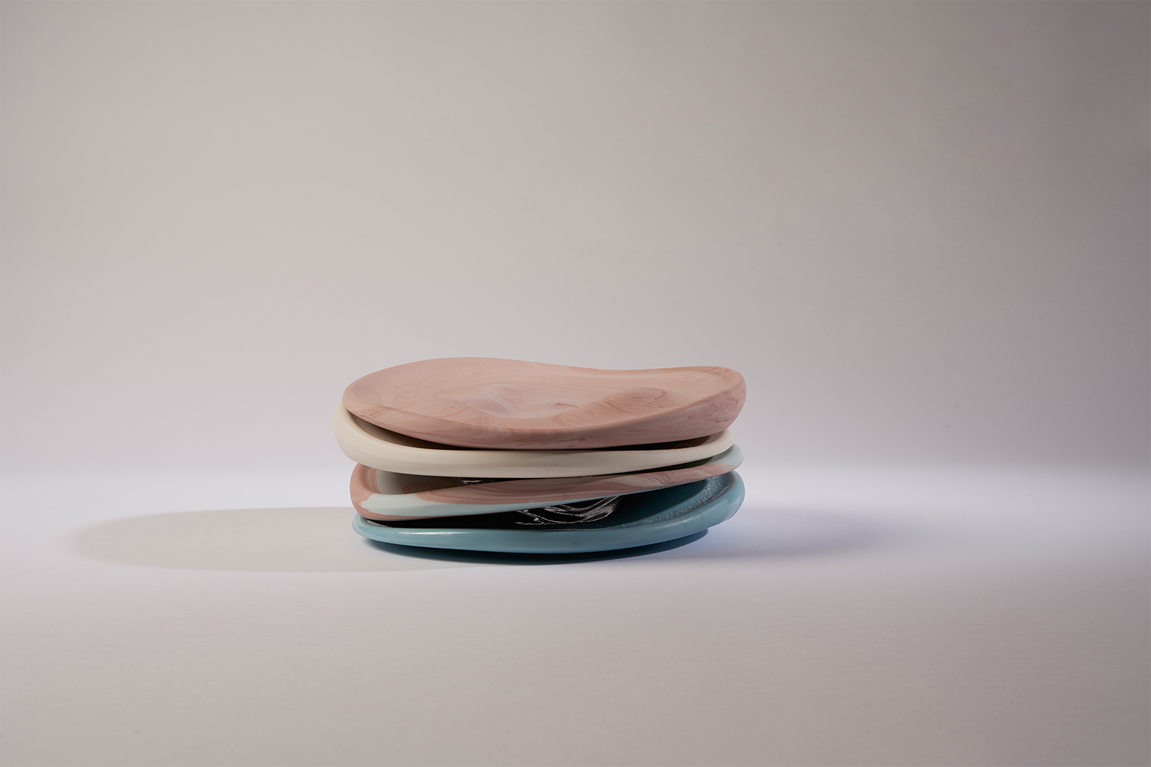Red Gurnard plate stacked, porcelain
