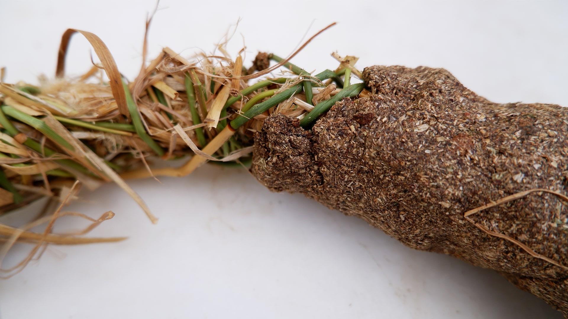 an inner structure made of hay