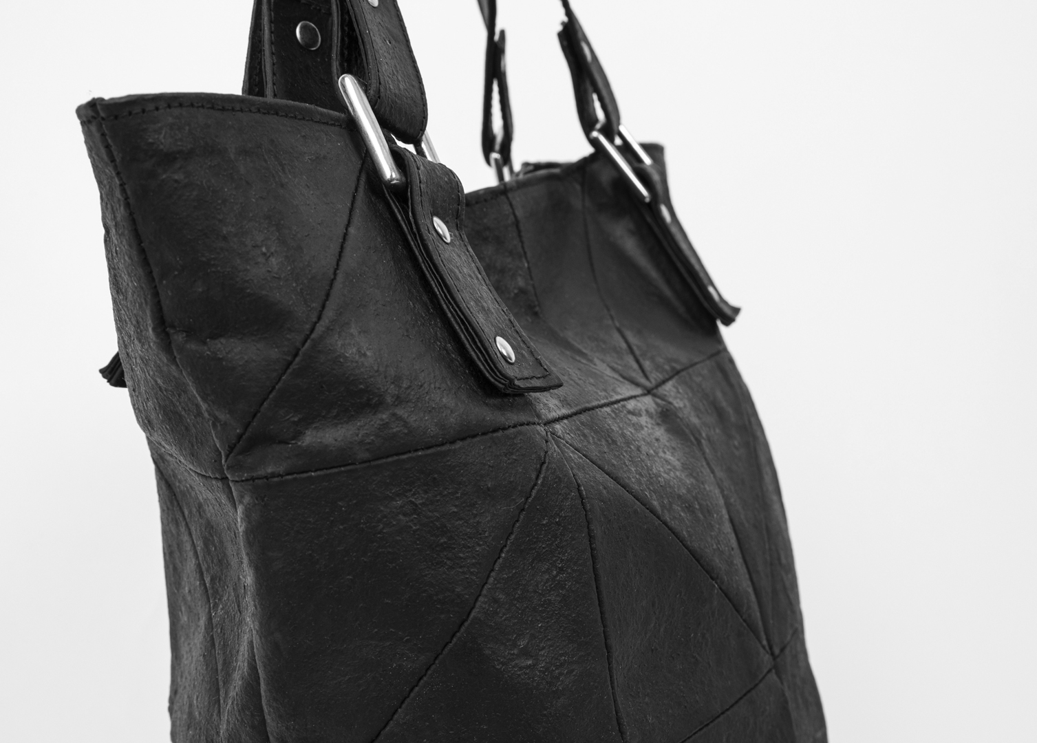 SCOBY-compo sewn handbag detail