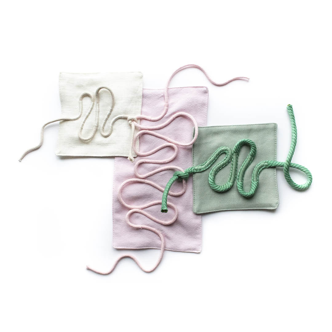 Patchbinding, patches knotted together