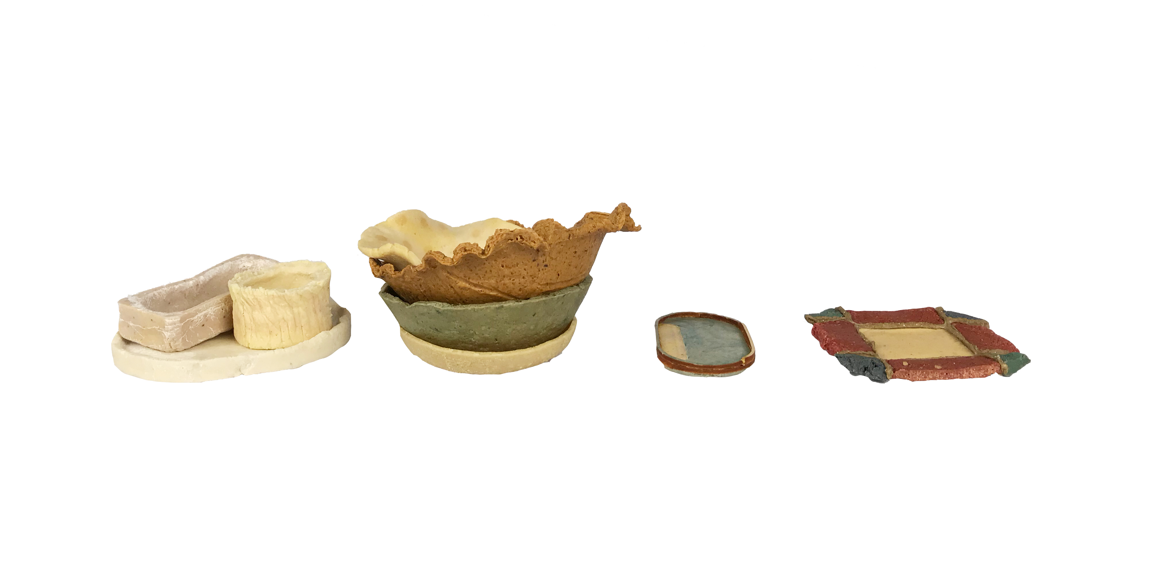 Prototypes of casein bioplastic tableware