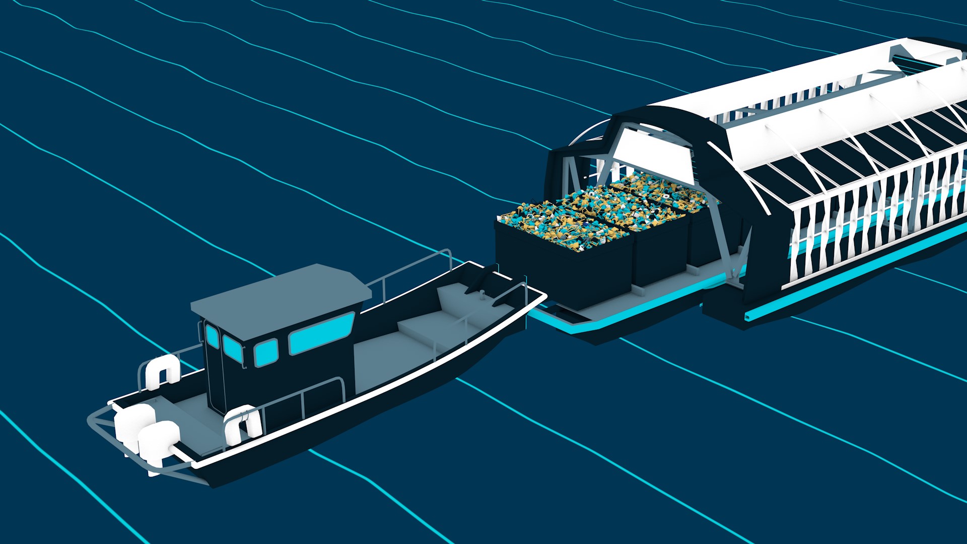 The system indicates when the containers are full.