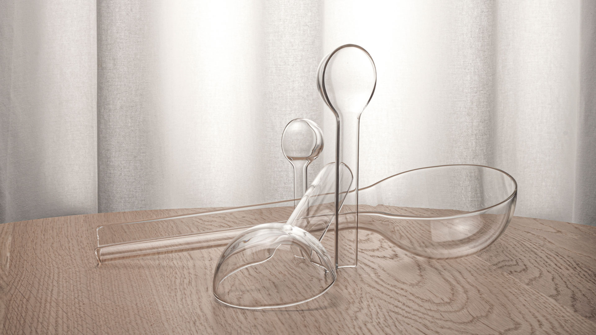 Borosilicate glass spoon by Maarten Baptist