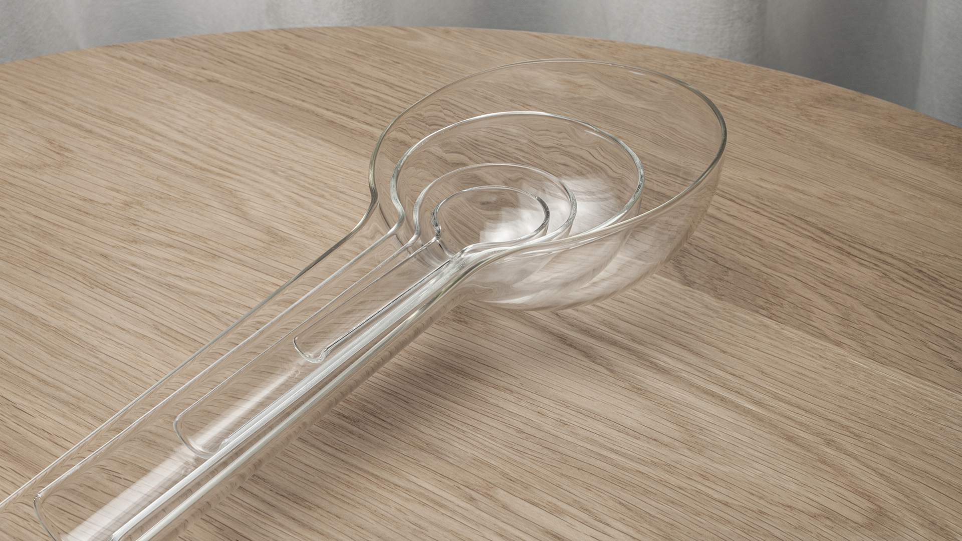 The glass spoons are designed and crafted locally