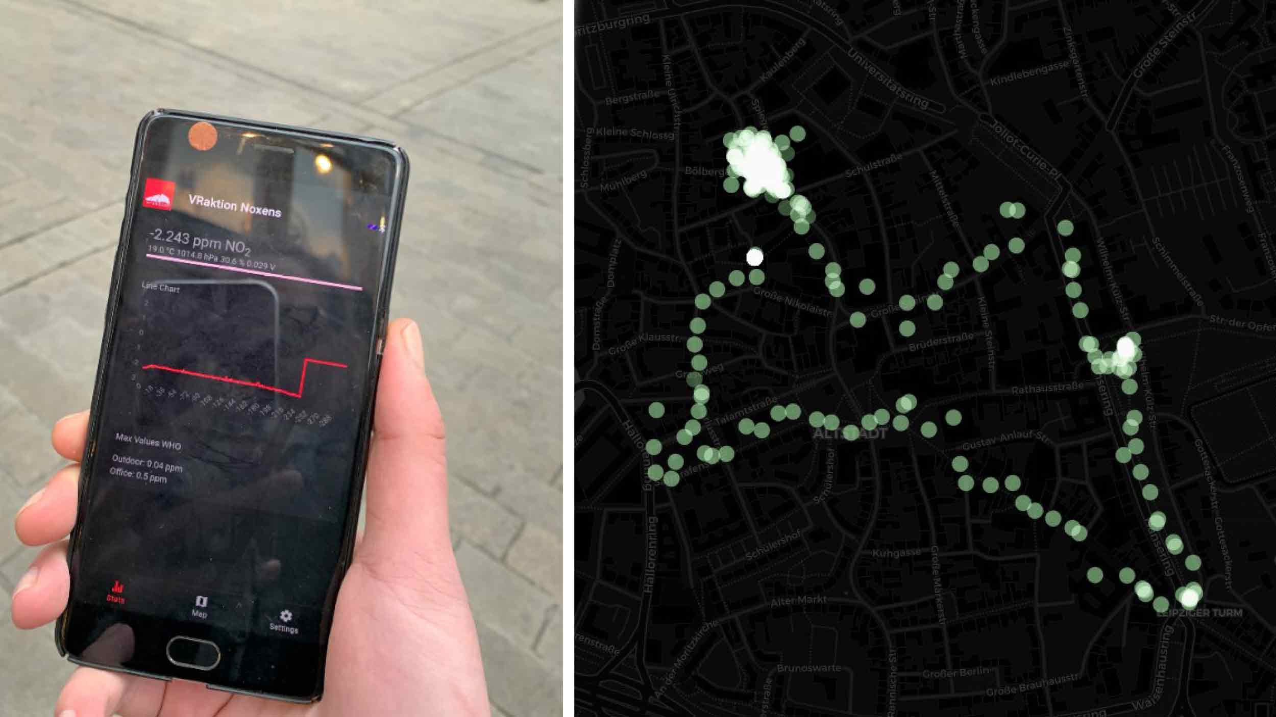 app and database of mobile NOx measuring