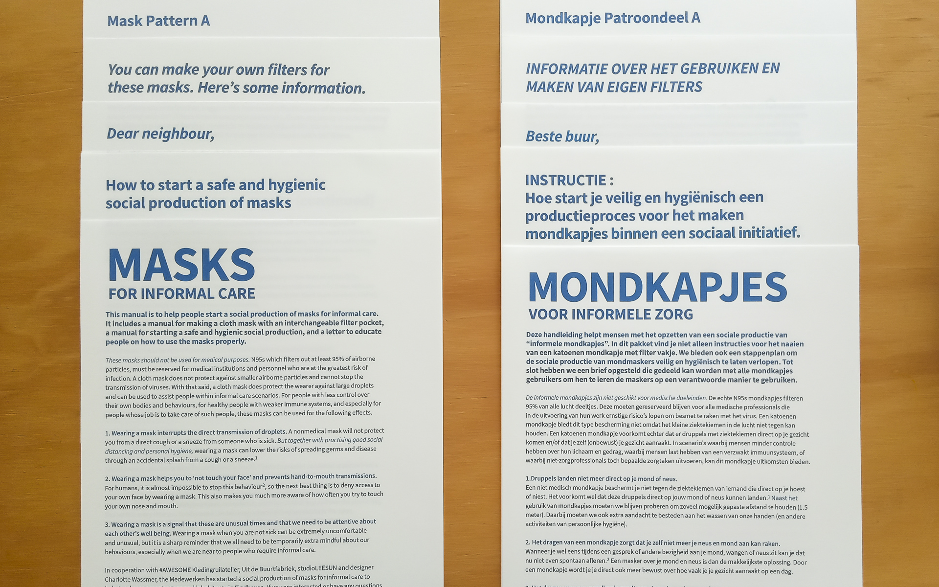 Mondkapjes voor informele zorg