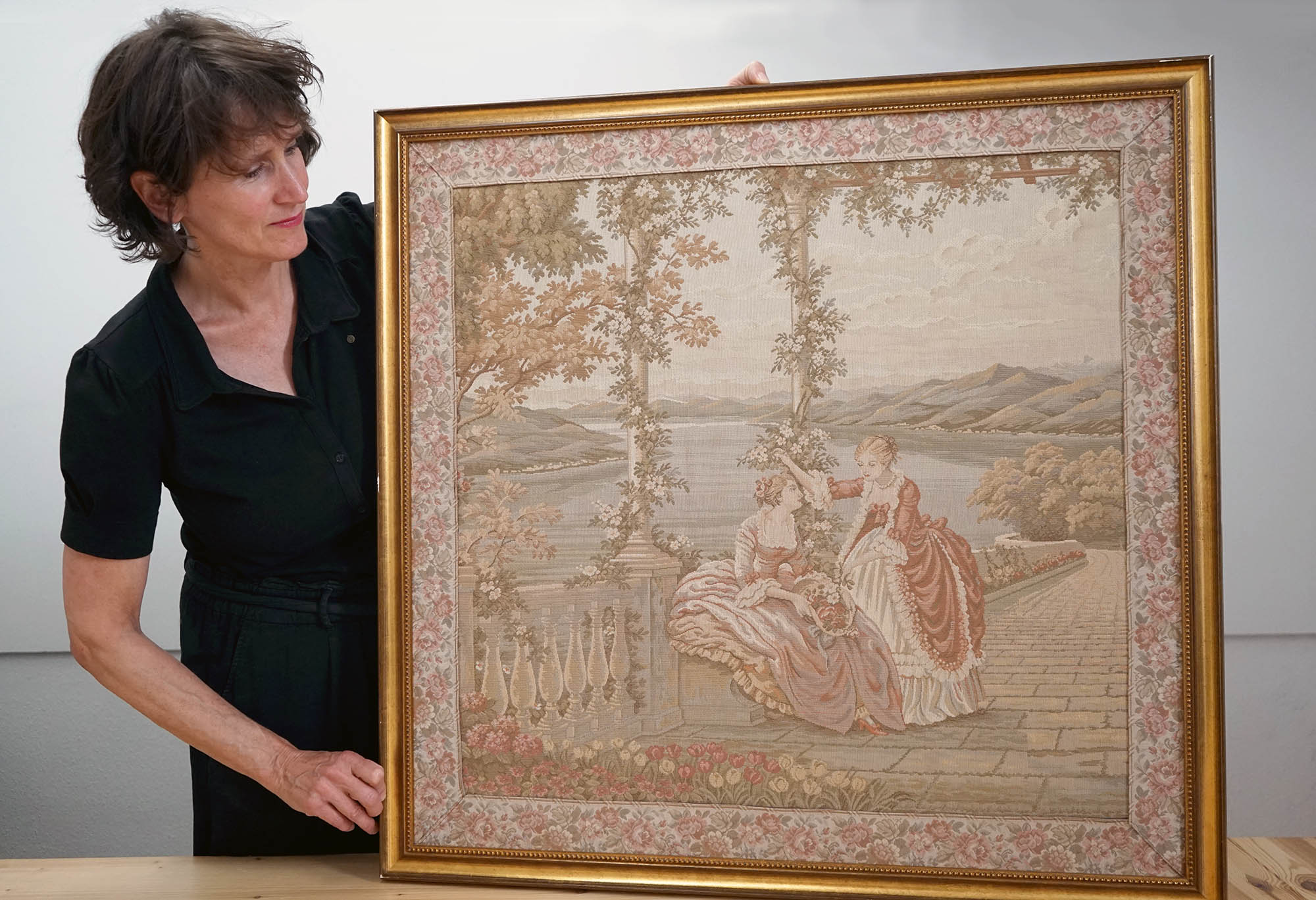 Start positie - gobelin met rococo voorstelling