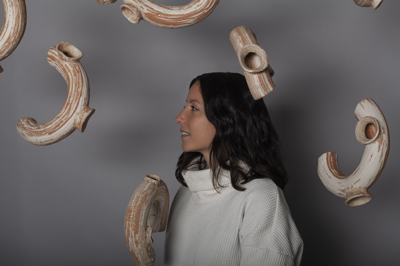 Michela D’Angelo portrait with Extrusions