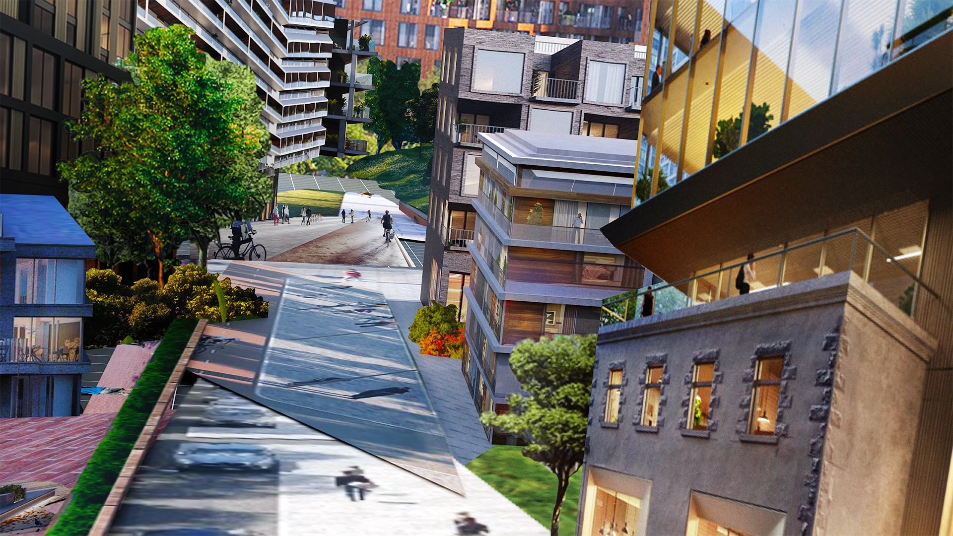 Still from the 3D video 'Where the Facade Bends'
