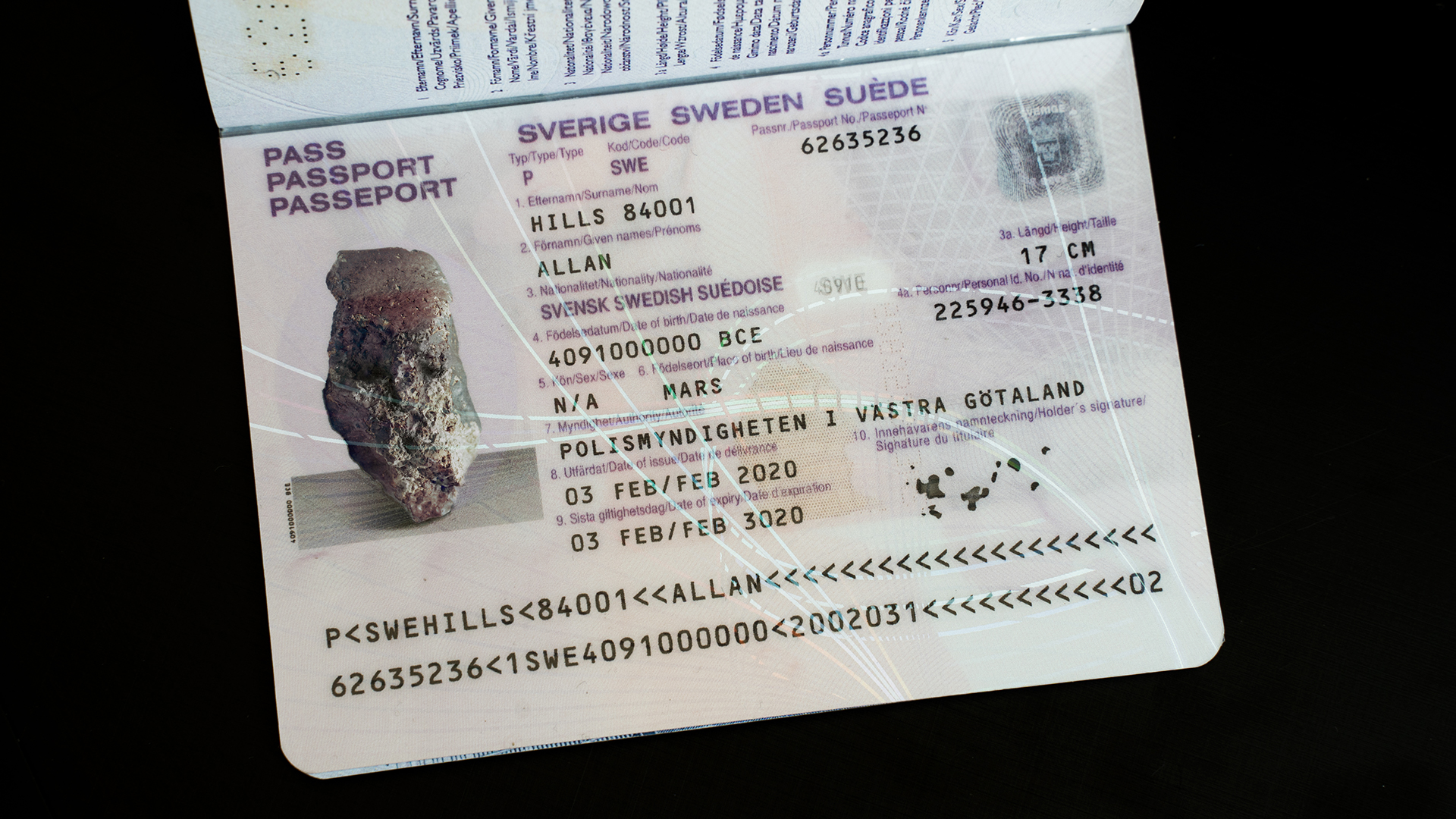 Passport of Allan Hills 84001