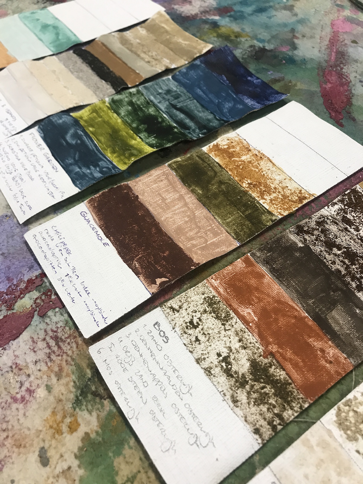 Natural colour swatches