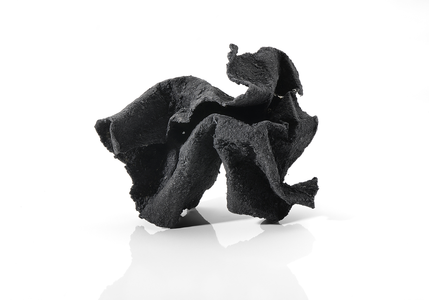 &amp;amp;amp;amp;amp;quot;Crumpled&amp;amp;amp;amp;amp;quot; Brooch, charcoal, paper, silver, steel