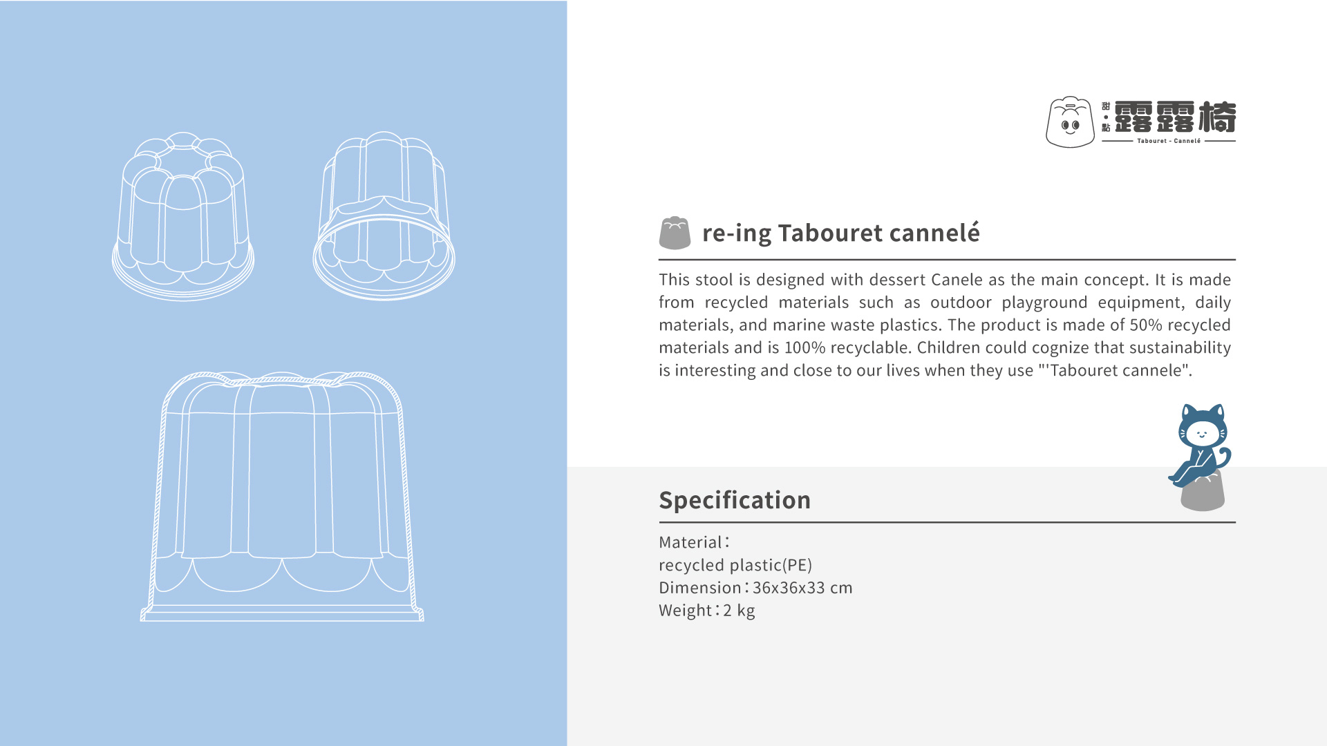 re-ing Tabouret cannelé