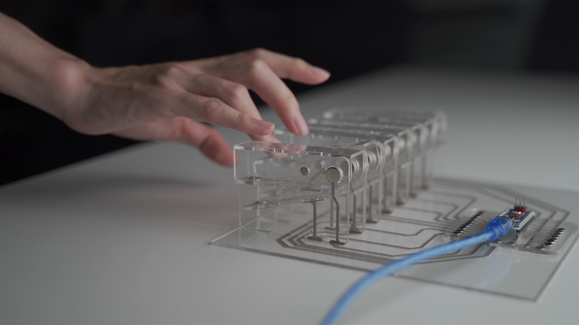 An electronic piano made of magnets and conductive