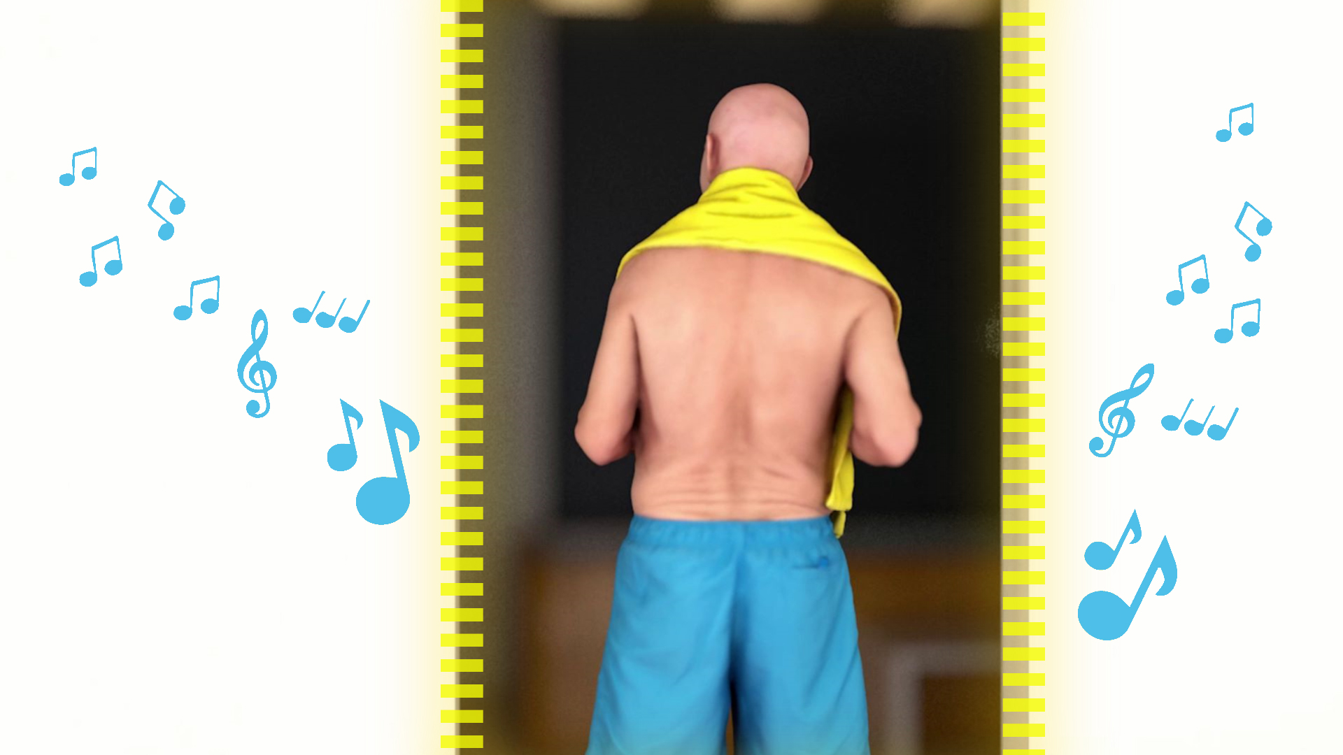 Soothing music guides elderly find the bathroom.