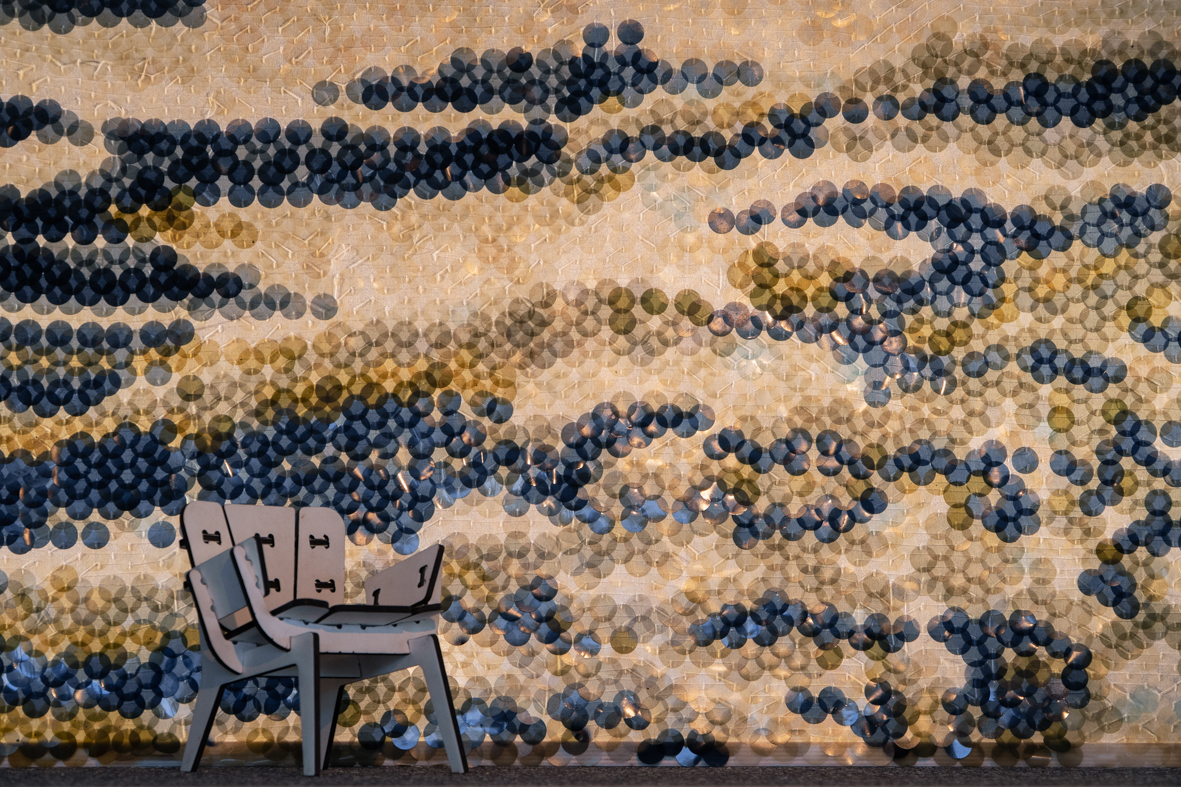 Detail: Algae textile wall by Carolyn Raff