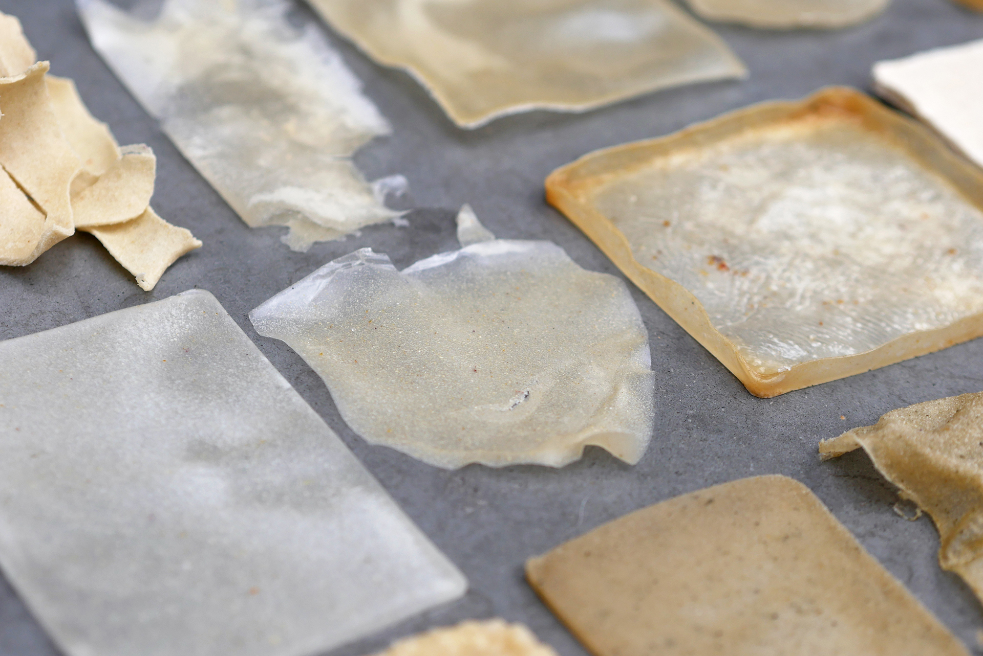 Material research using amber by-product