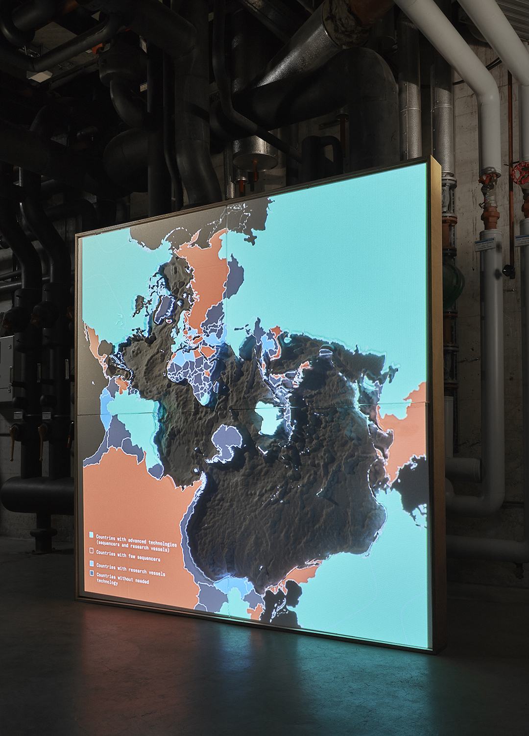3D oceanocentric worldmap