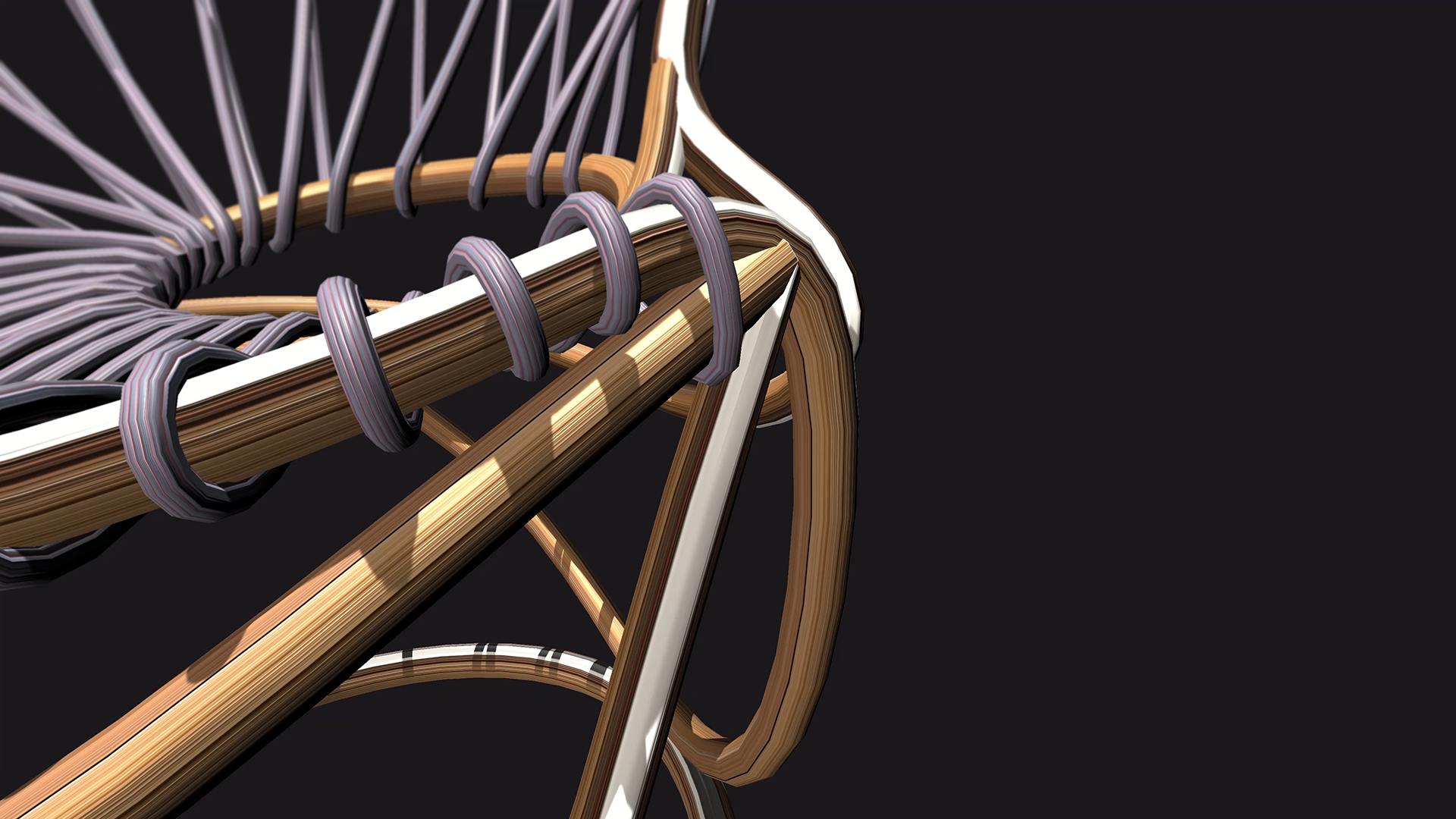 Virtual textile craft object, a close-up