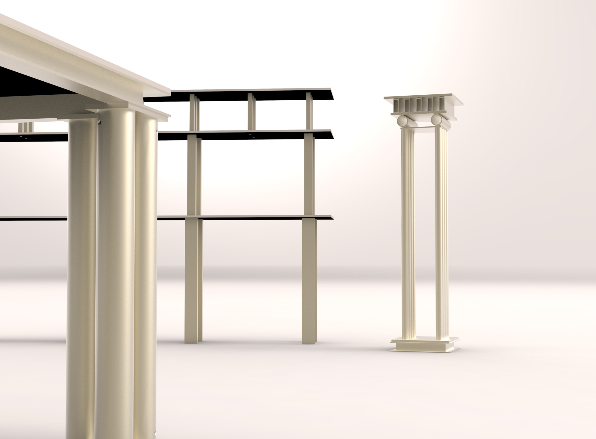 Table, cabinet, light installation  - Archetypes