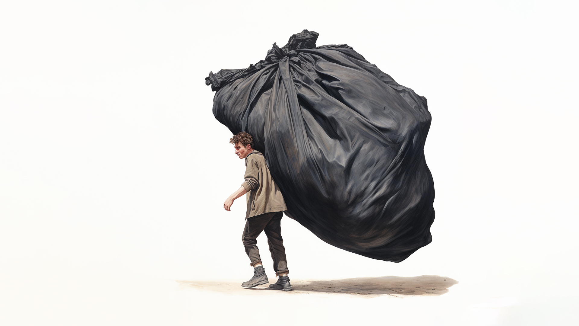 a caricature of a person's 'other' waste