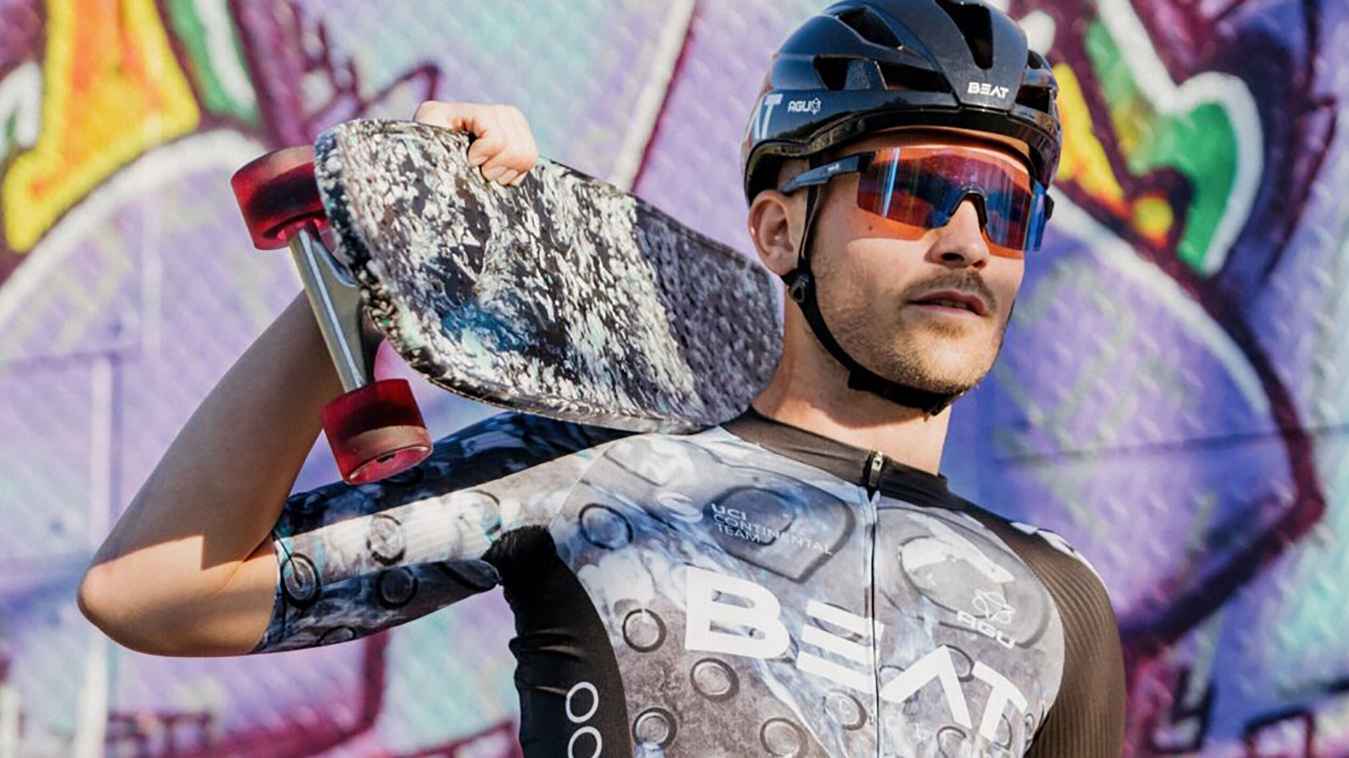 Skateboard from recycled bottles from cyclists