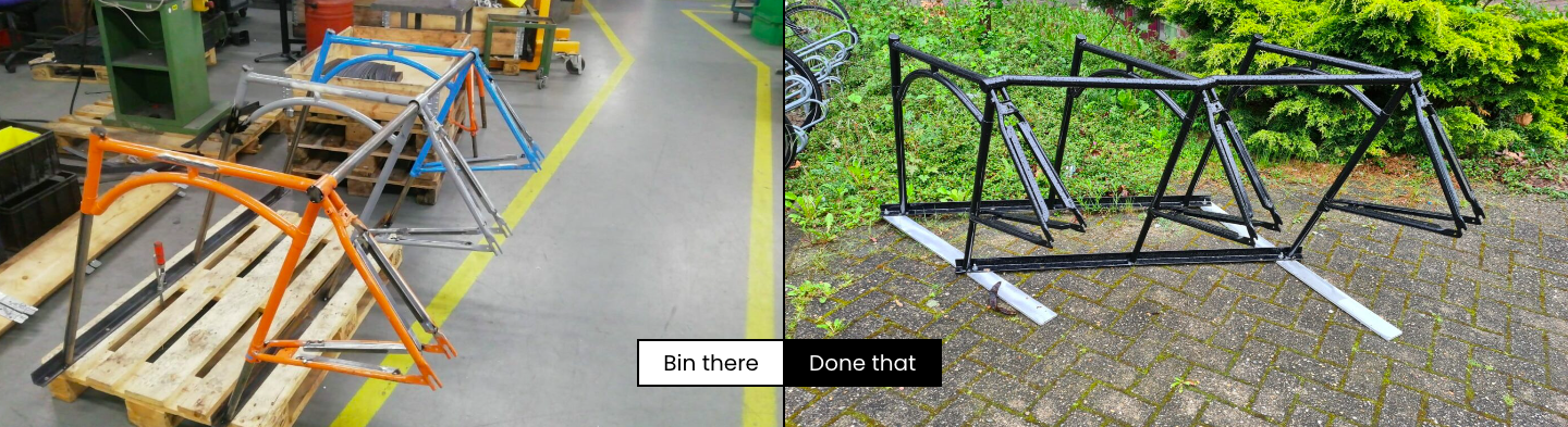 Before and after: From bicycle to bicycle rack