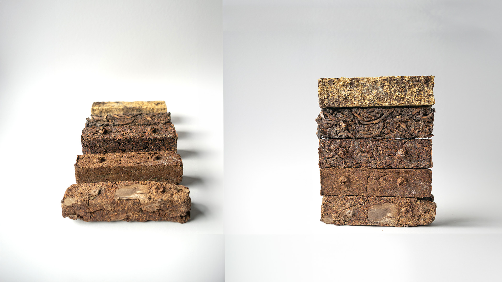 bricks and different grains
