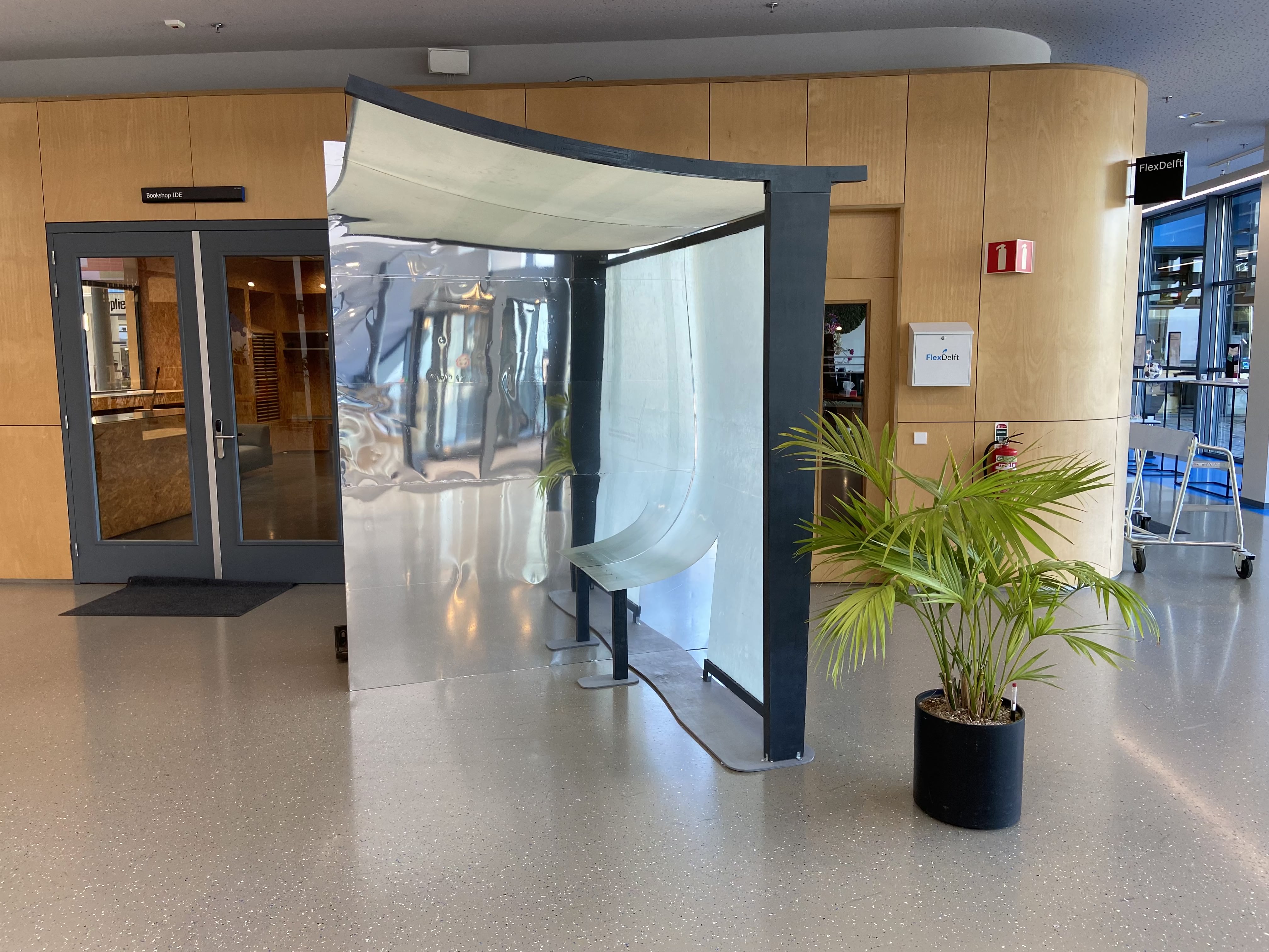 Bus shelter concept made from reused composites